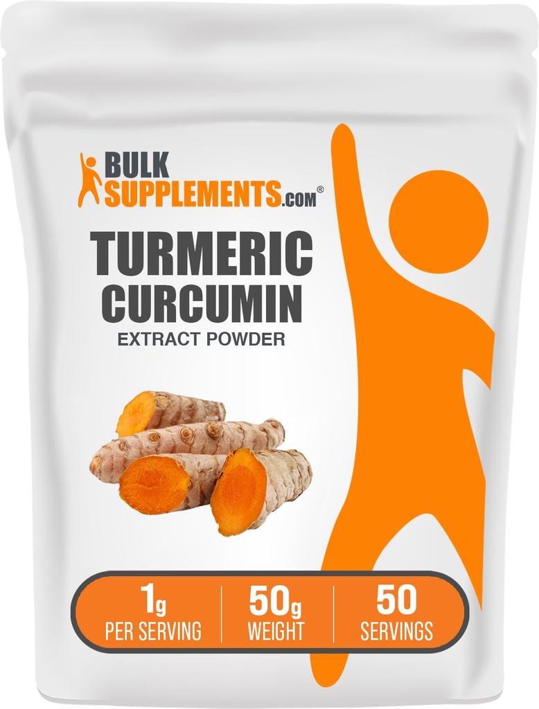 BulkSupplements.com Turmeric Extract Powder - alkaen Turmeric Root, Curcumin täydentää, Turmeeric Curcumin Powder - Gluteeniton, 1 g per tarjoilu, 50g (1.8 oz) (Pakkaus 1)
