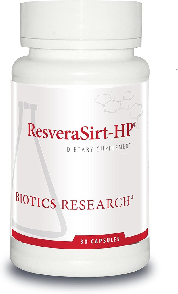 Biotics Research ResveraSirt HP Formulated Dr. Mark Houston, Trans Resveratrol, Quercetin, Increase Sirtuin Activity, Cardiovascular Support, Heart Power, Verisuonituki, 30 kapselia