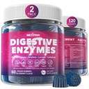 Digestive Enzymes for Women & Men Gummies w / Probiotics, Papaya, Bromelain, Ginger - Bloating Relief & Gut Health Chewable Supplement Digest Proteins Dairy Carbs Veggies Fats, Sugar Free Vegan, 120Cts