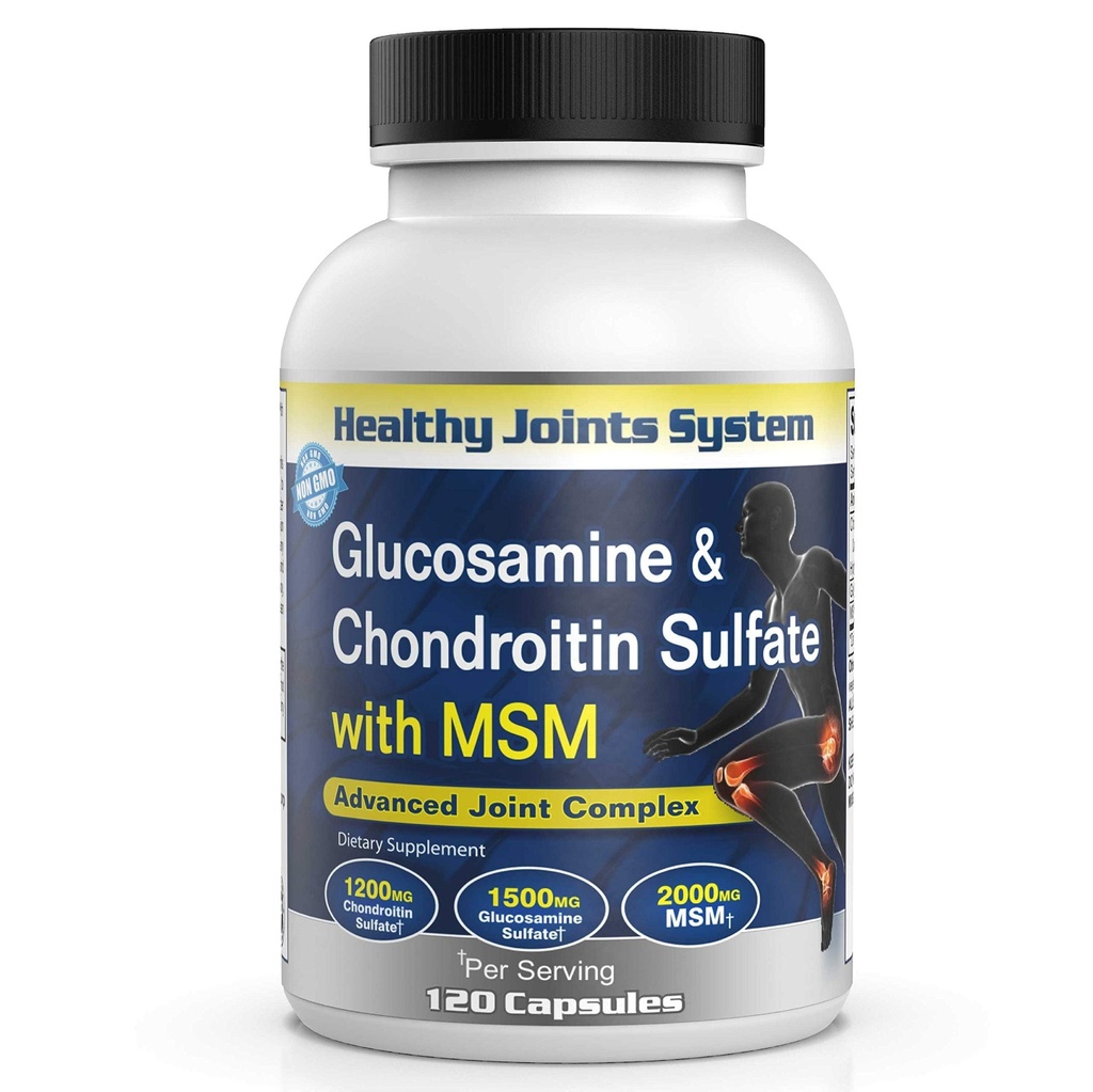 Glukosamiini Chondroitin MSM Supplement for Joint & Bone Health - 120 kapselia