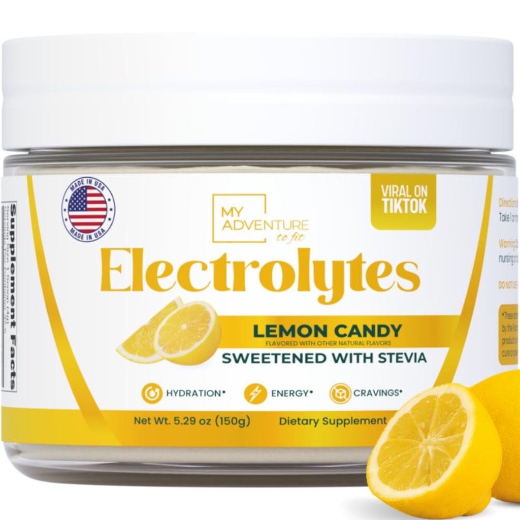 Zero Sokeri - sitruuna Candy Electrolytes Powder - Virkistävä Hydraation - Kofeiinitonta energiaa kaikki luonnolliset ainesosat - Vegaani, Keto & Paleo - Sokerittomia Electrolyyttejä Powder Drink Mix - 37 Tarjoukset