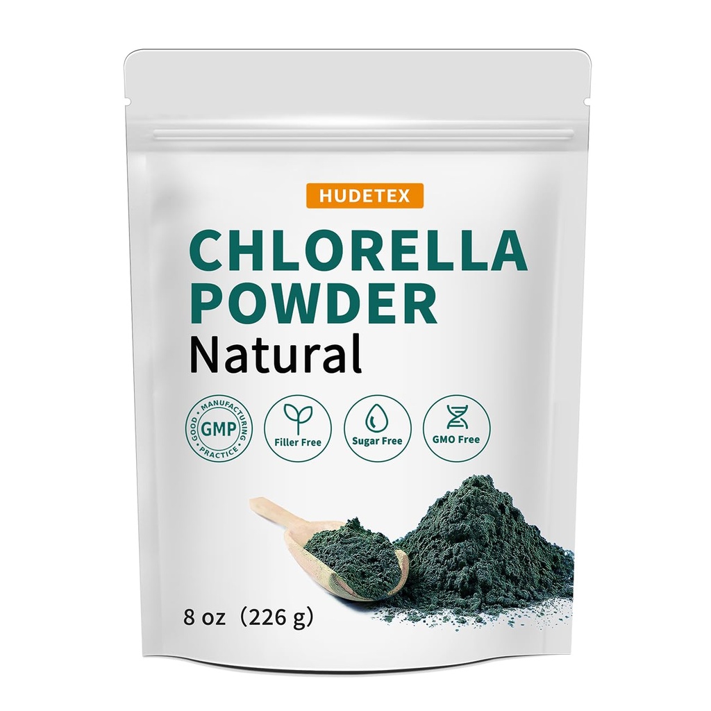 Klorella Powder Natural- klorofyllijauhe, tukee immuunijärjestelmän ja maksan toimintaa, pitää nuoret, vegaaninen, runsaasti kasvisproteiinia ja vitamiineja, 8 oz.