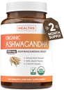 USDA Organic Ashwagandha Supplement - High Potency Ashwagandha Pills Made With Organic Black Pepper for Enhanced Absorption - Vegan Non-GMO Made in USA & Lab Verified (2 Månader Leverans)