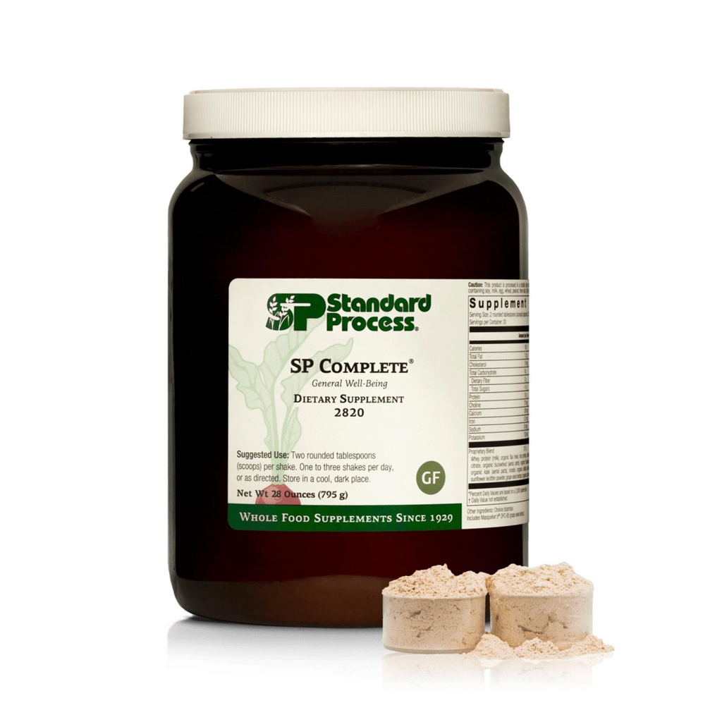 Standard Process SP Complete - Powder Supplement of Aid Muscle Growth & Repair - Immuno Health Support with Brussels Sprouts & Calcium - Koko ruoka-pohjainen proteiinijauhe Formula - 28 oz, 30 tarjoilut