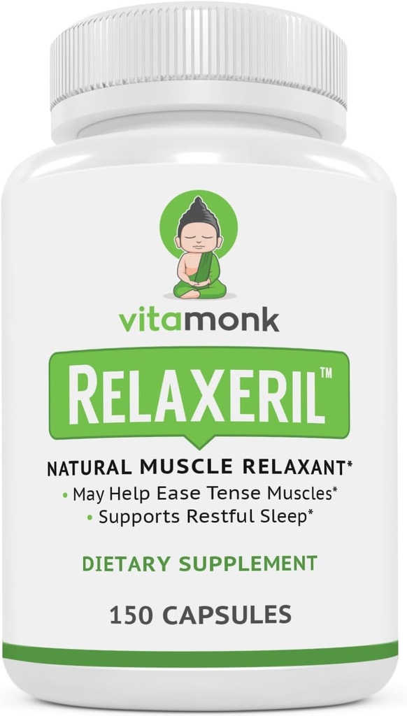 VitaMonk RelaxerilTM Kaikki luonnolliset lihasrelakseri - Lihasrelakseri täydennysosa - täydellinen lihasrelaksoiva Formula