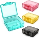 Små Pill Box 4 st, Cute Travel Pill Organizer Case Mini Tiny Clear Plast Storage Containers Portable för Pocket Purse