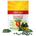 Sunlit Super 50/50 Organic Chlorella Spirulina tabletter - Super Supplement för Immune Support, Gut Health, Mood & Energy - Rich in Chlorophyll, Amino Acids & Vegan Protein, 500 Superfood Tabs