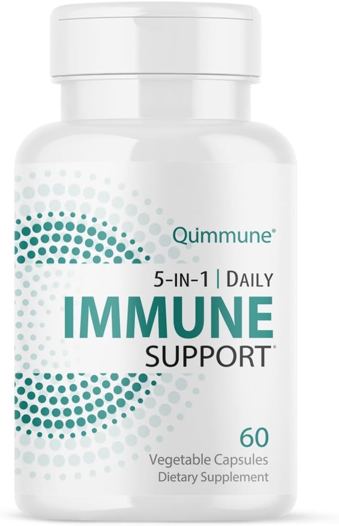 5-in-1 Immuuni Advanced tuki Quercetin Phytosome, Sinkki, C-vitamiini, D3, K2 - Immuniteetti ja allergia täydentää aktivoitu Quercetin - 60 Veg Caps