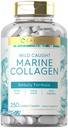 Carlyle Marine Collagen hiukset iho ja kynnet ... 250 Caplets... Naisten ja miesten pentides... tyyppi I kalsiumilla...