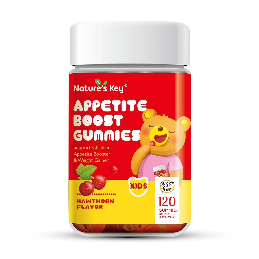 Naturens viktiga aptit Booster Gummies - för barn att äta mer, stödja aptit stimulant och viktökare - Hagtorn smak (120 greve, paket av 1)