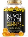 MAGRU's Black Seed Oil Gummies with Honey 90ct, 500mg BSO Gummy, Black Cumin Seed Nigella Sativa Oil, Kylmä painettu, Potent Formula, 90ct