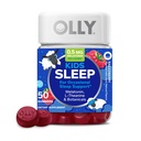 Olly Kids Nukkua Gummy, Satunnainen uni tuki, * 0,5 mg melatoniinia, L-Theanine, Vadelma maku, 50 tai 25 päivän tarjonta - 50
