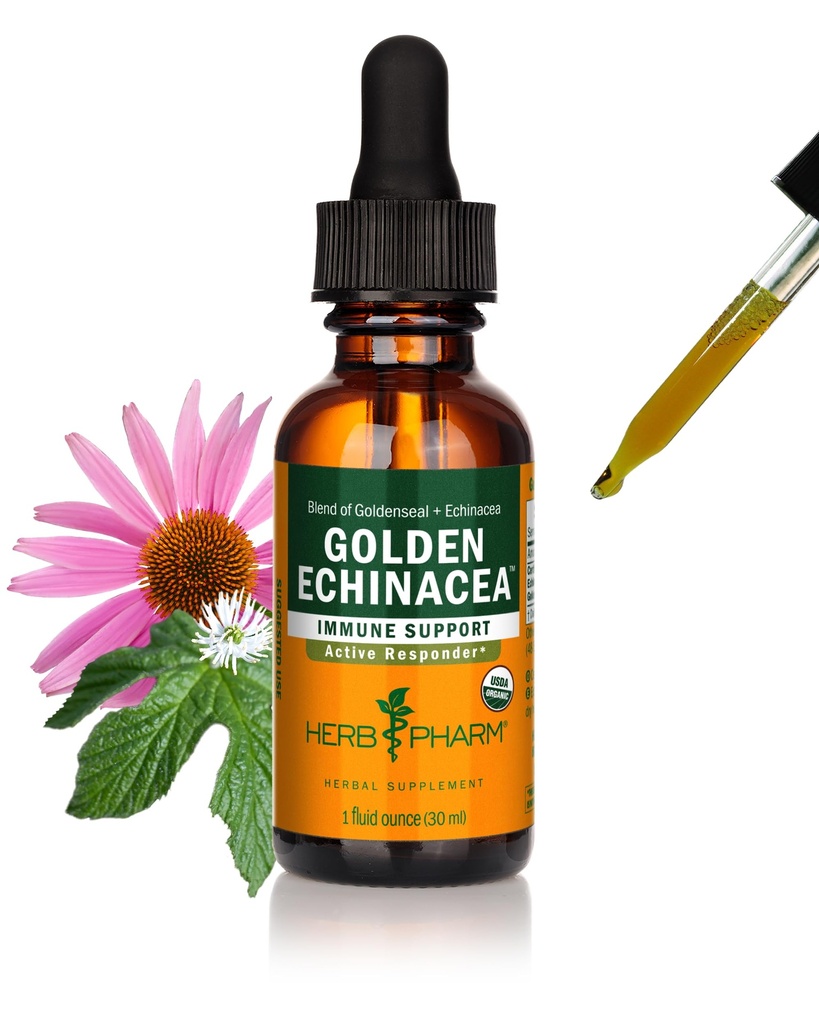 Herb Pharm Certified Organic Golden Echinacea Liquid Extract for Immunomy System Support - 1 Ounce (DGOLDEN01)