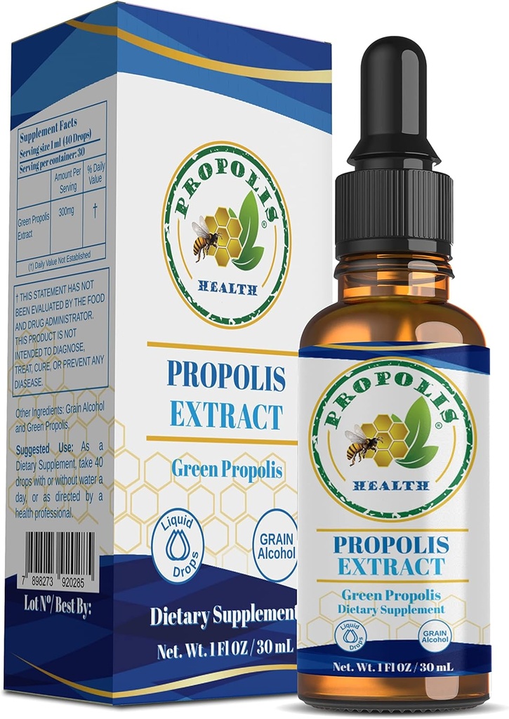 Propolis Health - Bee Propolis Extract - Brasilialainen Bee Propolis - 30 päivän toimitus - Propolis Liquid Supplement - Propolis Drops