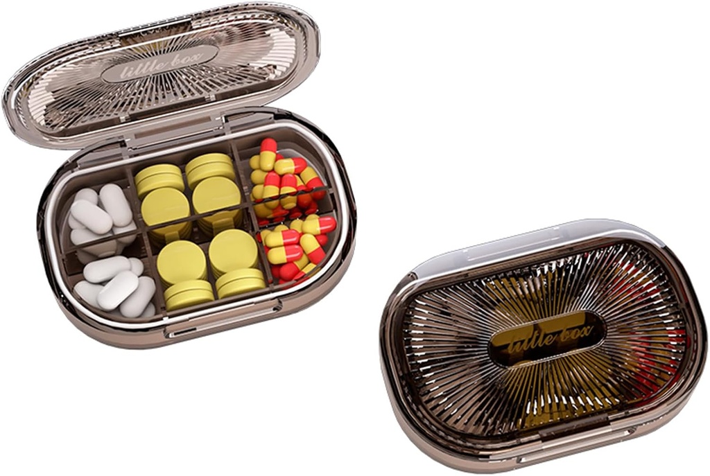 Pieni pilleri laatikko, Kosteus Pilleri tapauksessa, Matka pilleri Organizer taskulaukku, Päivittäinen kannettava lääke vitamiini, kalaöljy, täydennysosa (musta-3)