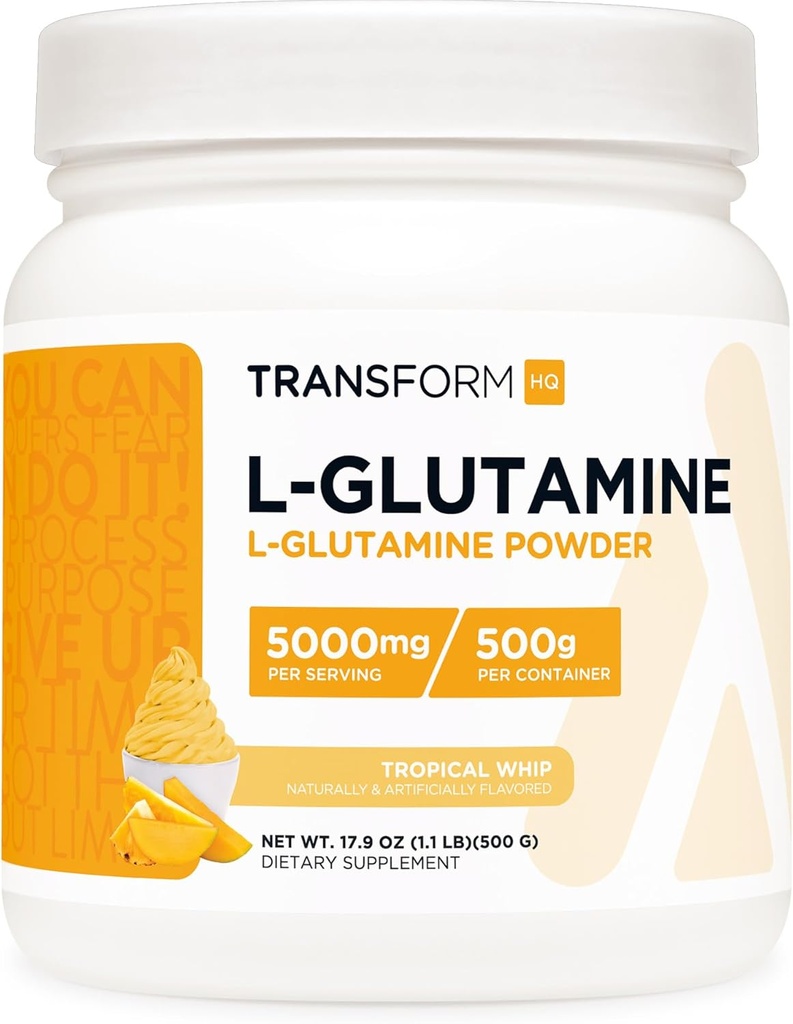 TransformHQ L-Glutaminpulver 500g (Tropical Whip) - Glutenfri, icke-GMO
