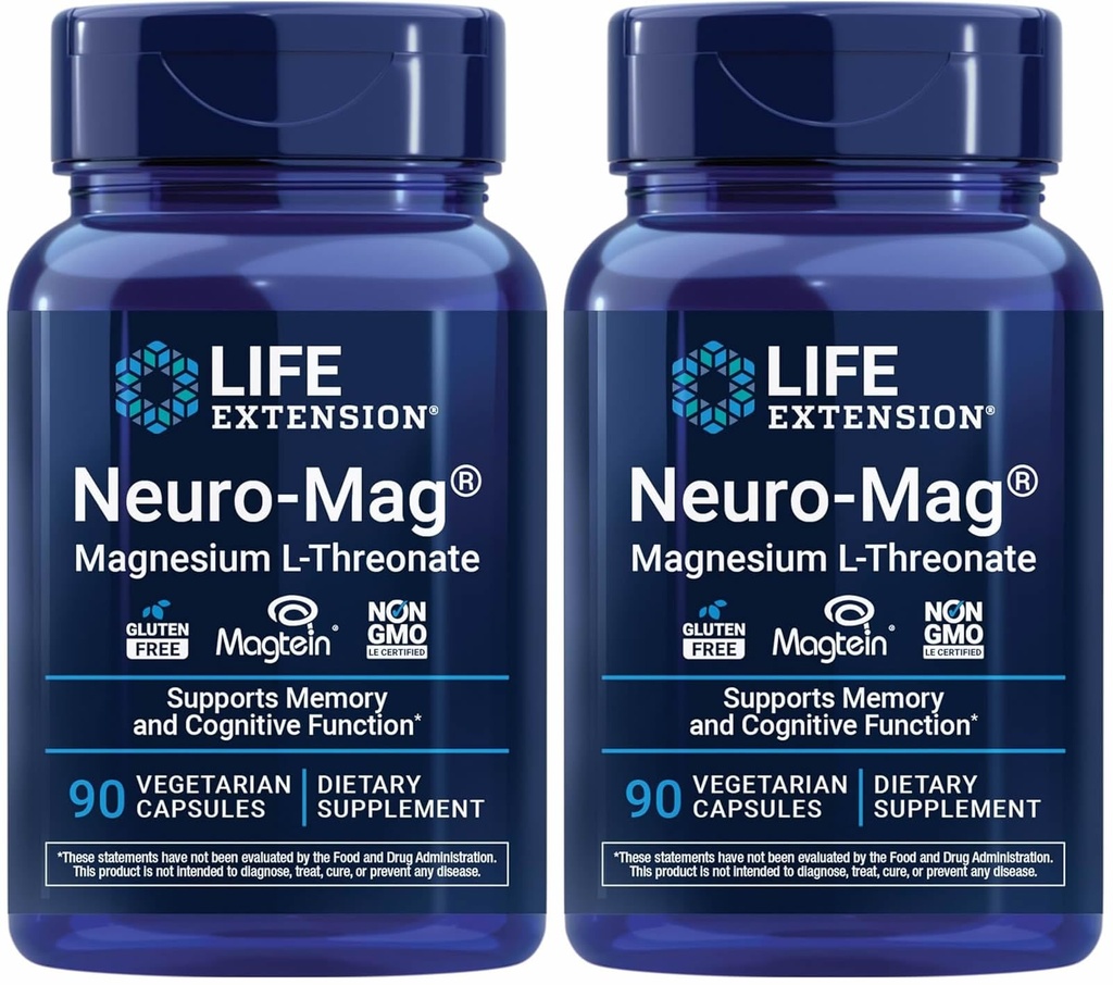 Life Extension Neuro- Mag Magnesium L-treonaatti, 90 lukua (Pack of 2)