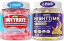 Bundle: Butyrate Gummies Probiootti + Prebiootti + Postbiootti & Melatoniini 10 mg 20 mg Night Time Metabolia Unigumies