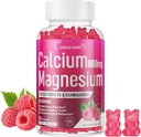 Kalsium Magnesium Sinkki Gummies & Vitamiini D3,B6,B12,Immuuni & tukea Luun terveys Kalsium Magnesium täydentää naisille Miehet,Sokerivapaa Vegaani Vadelma maku 90
