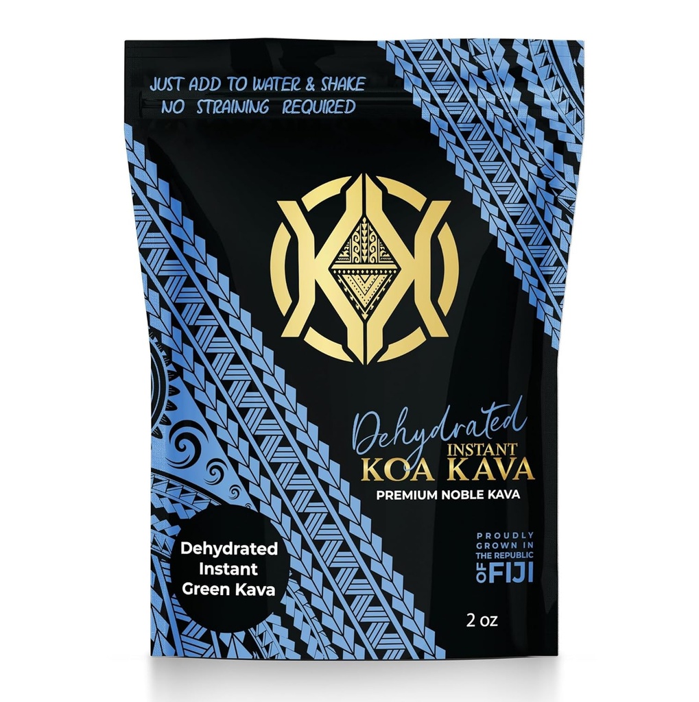 Koa Kava Dehydrated Instant Kava - 100% Dehydraatid Instant Green Fidzian Kava Root Powder, 2 oz(56g)