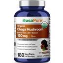 NusaPure Chaga Mushroom 20:1 Extract, 150 mg, mikä vastaa 3000 mg per kasviskapseli, 180 kreivi, USDA Organic, Vegan, ei-GMO
