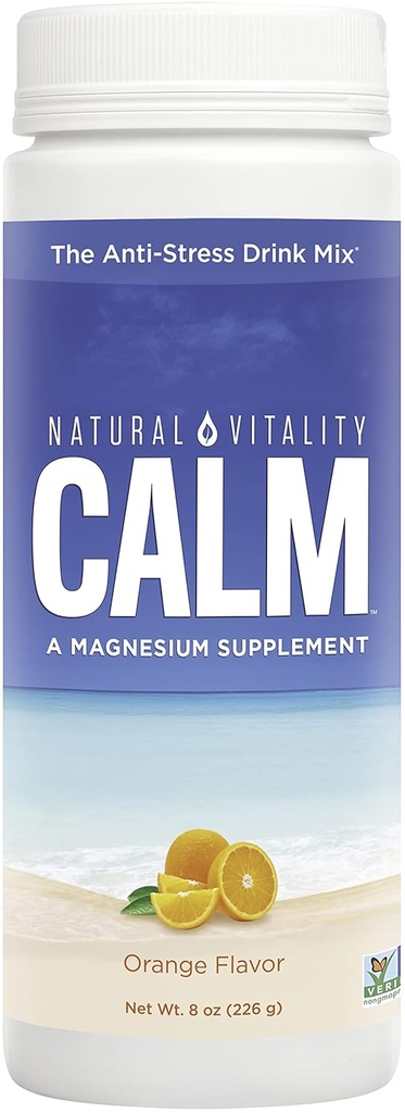 Luonnollinen elinvoima Calm, Magnesium täydentää, Anti-Stress Drink Mix Powder, Original, Orange - 8 Ounce (Pakkaus May Vary)