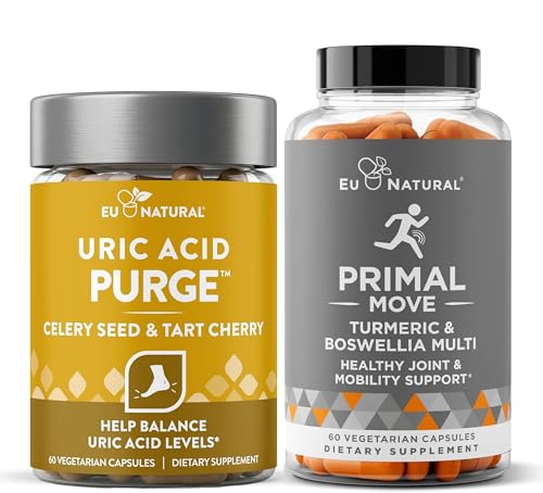 Uric Acid Purge och Primal Move Bundle - Avancerad helkroppslig Joint Health Support för aktiv rörlighet, flexibilitet och komfort