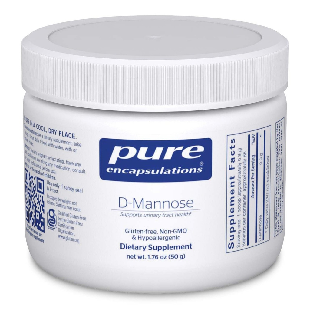 Puhtaat kapselit D- Mannose Powder - virtsateiden tuki - virtsateiden tuki & virtsarakon terveys* - Helppo liuottaa jauhe - ei-GMO & Vegan - 1,76 oz