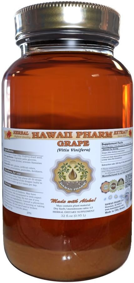 Rypäleöljyuute, viinirypäle (Vitis Vinifera) Seed Tincture Supplement 32 oz suodattamaton