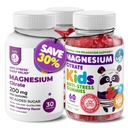 DR. MORITZ Magnesium Bundle - Gummies aikuisille (200 mg, 30 Count) ja Kids Magnesium Gummies (60 Count, 2 Pack) - Sokeriton