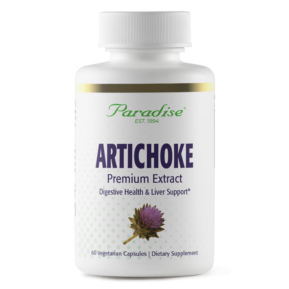 Paradise Yrtit Artichoke Extract, Tukee Ruoansulatusterveys, Aktiivinen koko spektri, 250 mg, Vegaani, Ei GMO, Gluteeniton, 60 Kasvissyöjä kapselit