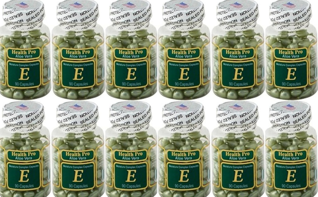Nu-Health Aloe Vera Kosteus Complex E-vitamiini Oil ihon 90 kapselit Uutinen Seerumin Hydrated Silky Skin 