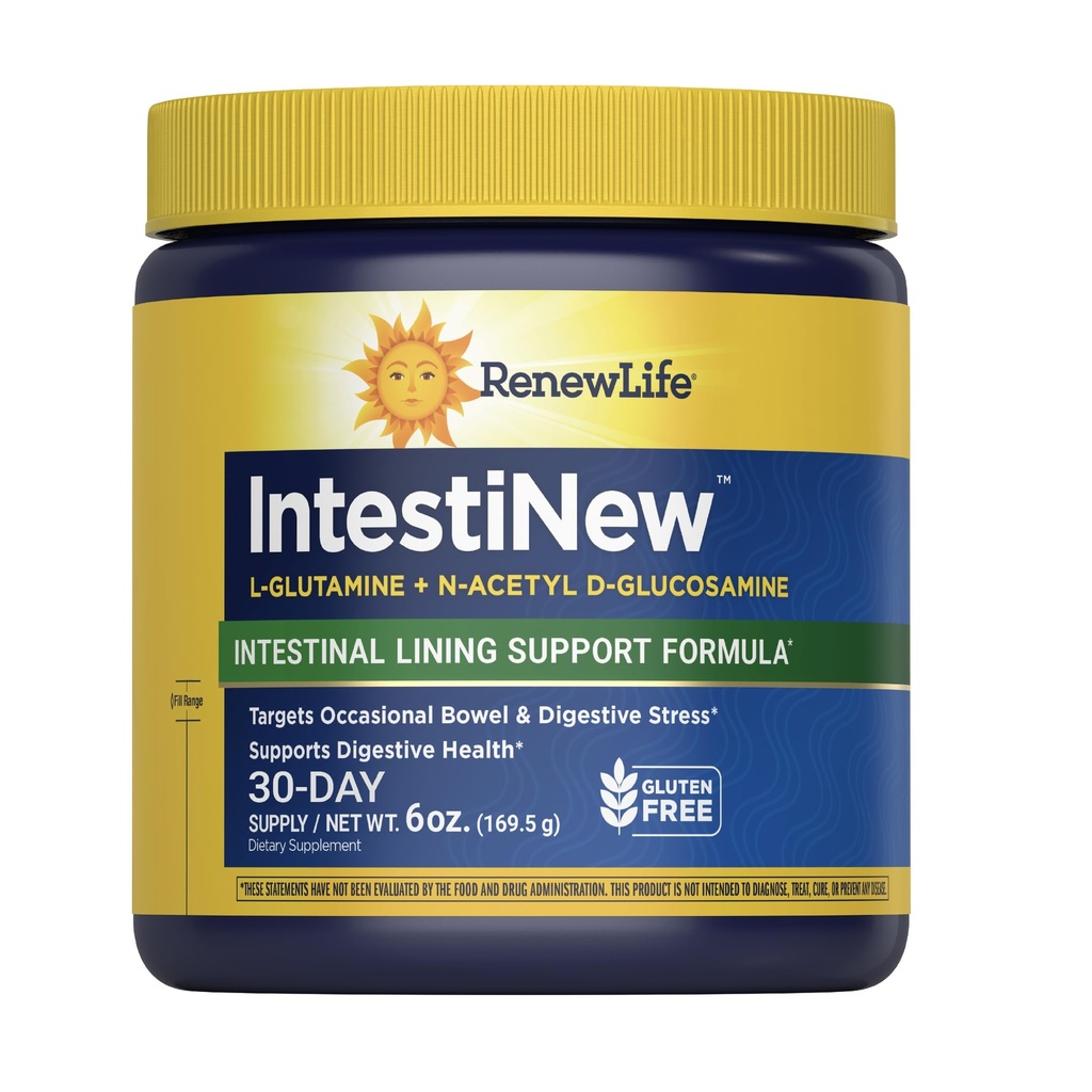Förnya Life IntestiNew Intestinal Lining Support Formula, Powder Supplement stöder Digestive Health, L-Glutamin, Dairy, Soy och glutenfri, 5,7 uns.