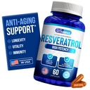 Vi gillar vitaminer Resveratrol 1000 mg per portion - 60 Lätt att svälja Veggie kapslar - Naturlig Resveratrol Supplement 1000mg - Antioxidant Supplement hjälper till att stödja immunsystem