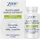 Zane - Aged Black Garlic Capsules - Immune System, Blodtryck och kolesterol Health Support - Mindre lukt - effektivare än Allicin - 60 kapslar Non-GMO, Gluten - Laktos - Paraben Free.