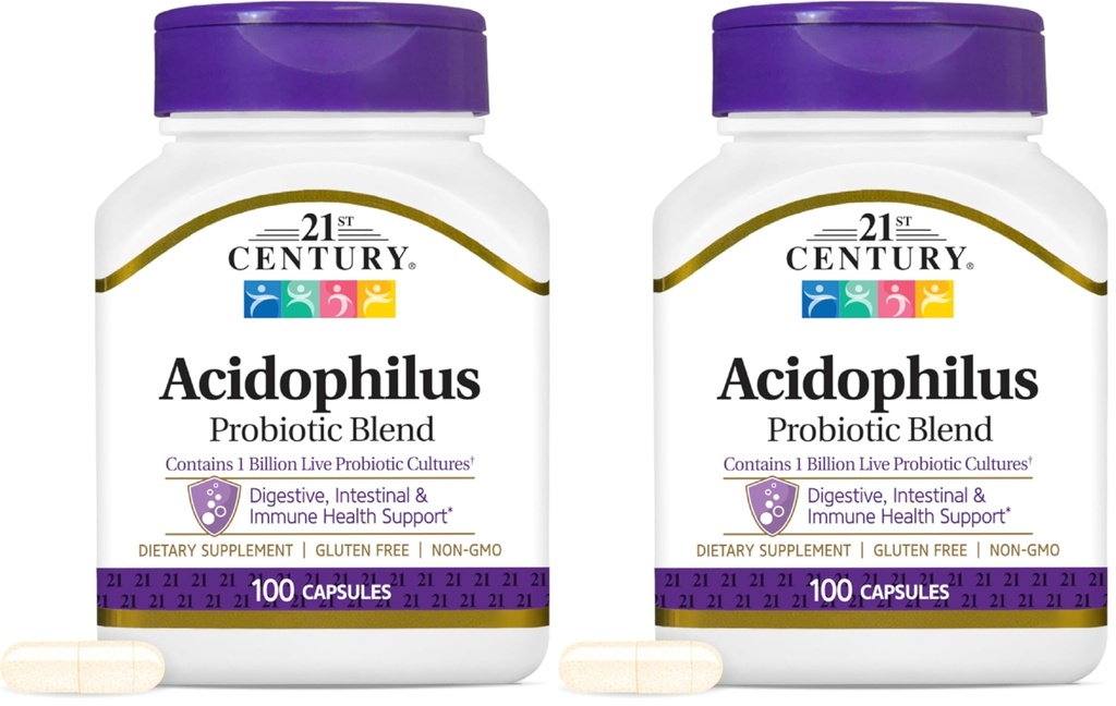 21 Century Acidophilus -kapselit, 100 Count (21339) (Pack of 2)