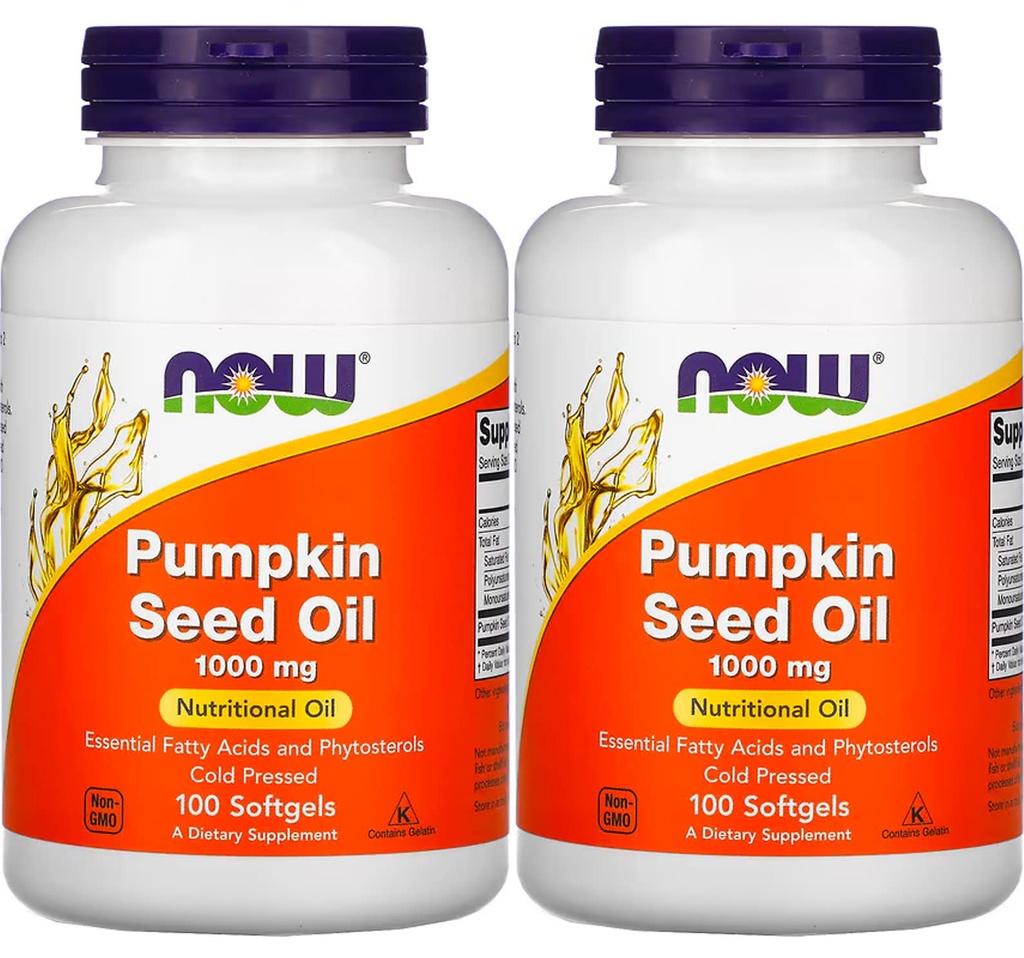 Nu livsmedel Pumpkin Seed Oil 1000mg Soft-gels, 200-räkna (100X2)