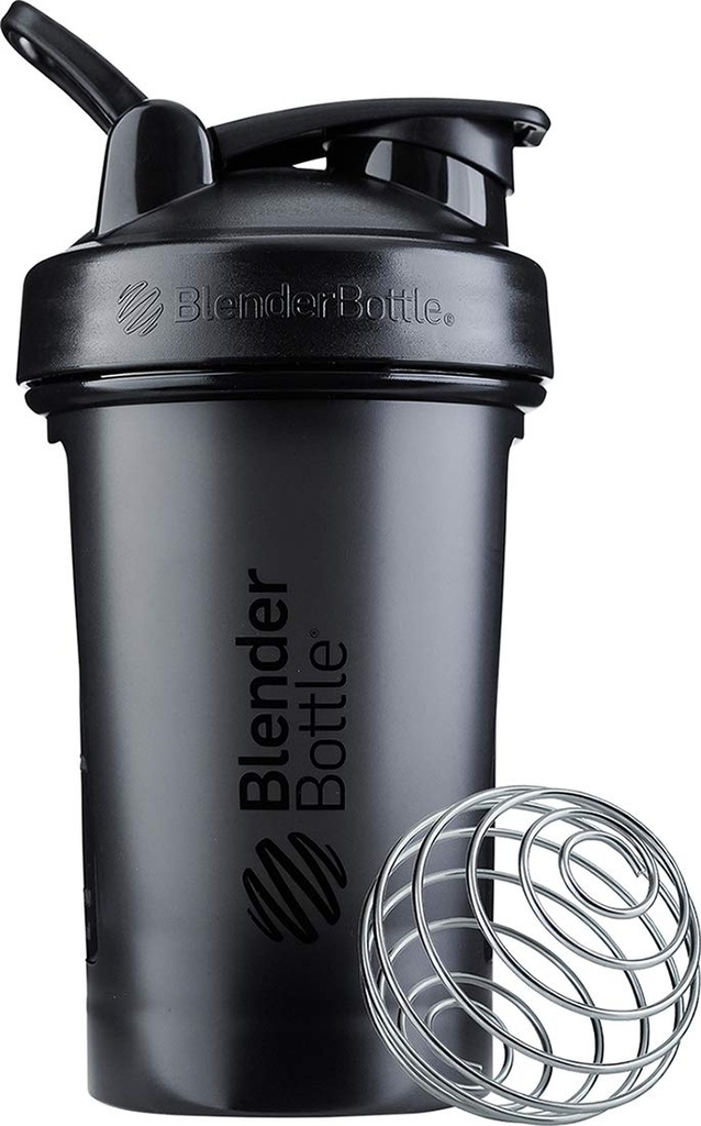 BlenderBottle Classic V2 Shaker Bottle Täydellinen Proteiini Shakes ja Pre Treout, 20-Ounce, musta