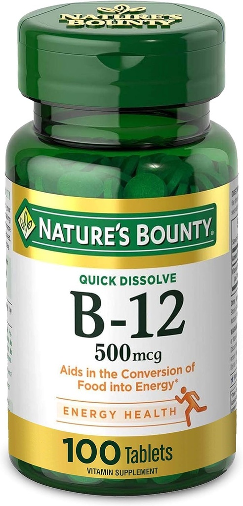 Luonto. Bounty-vitamiini B-12 500 mikrog, 100 mikrog (pakkaus 2)