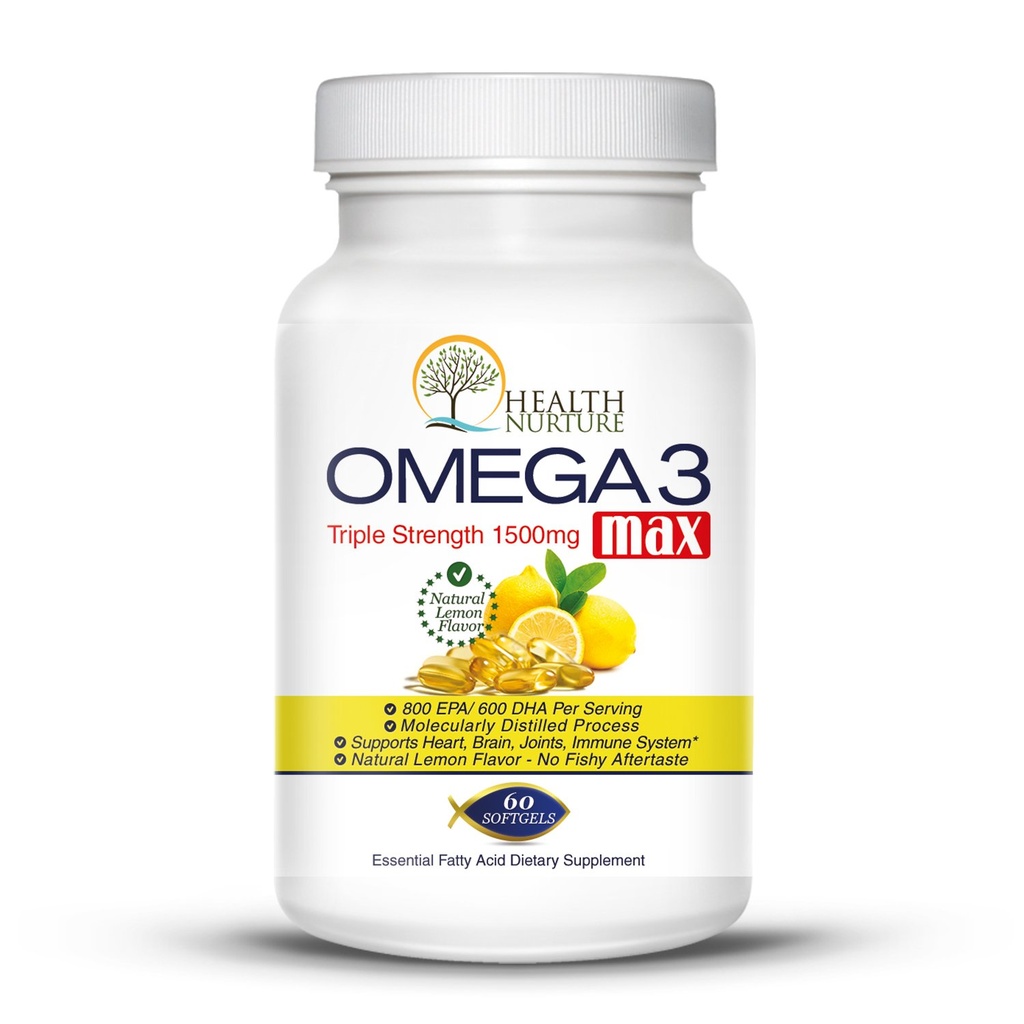 Fish Oil Omega-3 Maksimaalinen vahvuus 1500 mg (800 EPA/600 Dha)