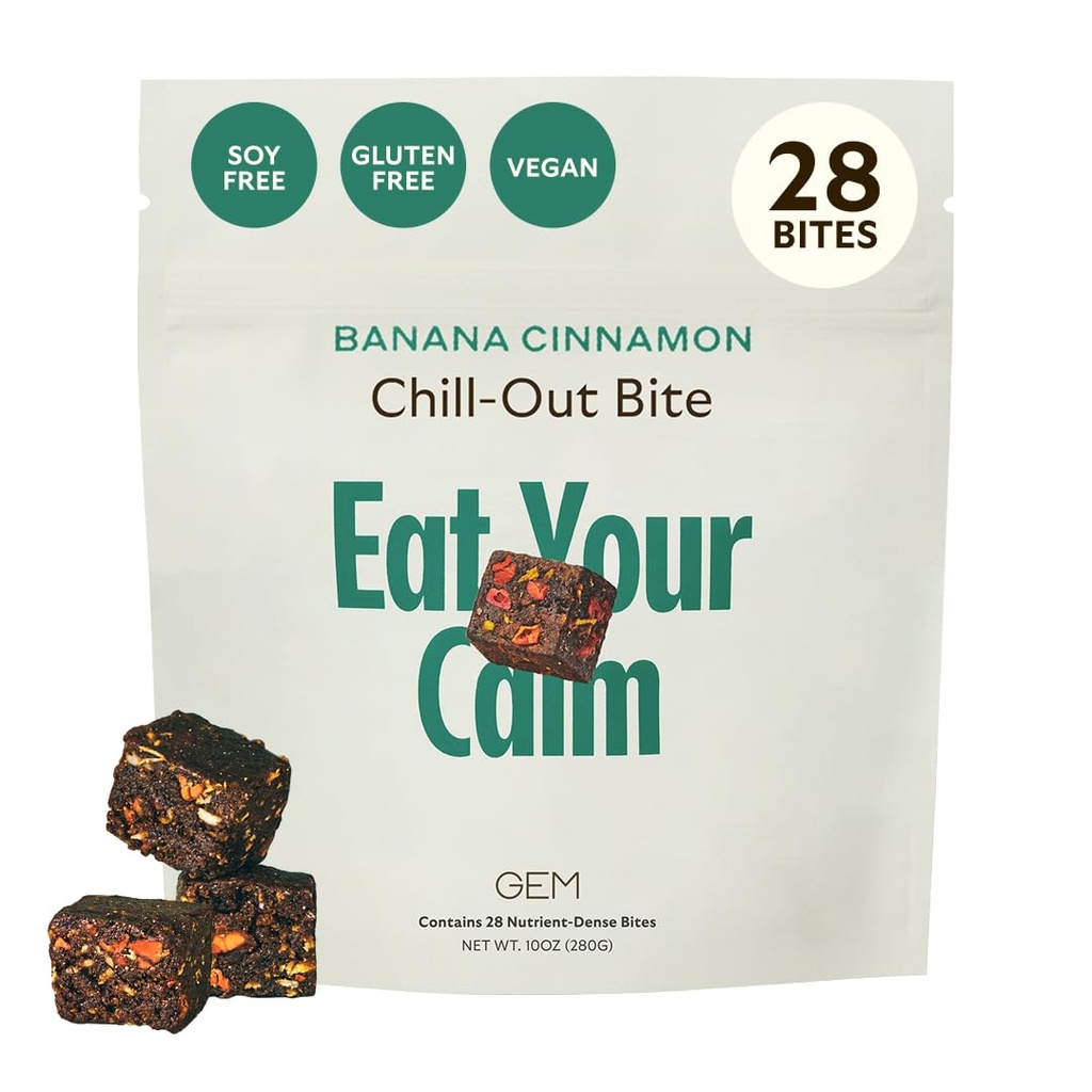 GEM Chill-Out Calm Bite ... Tukee rauhoittavaa mieltä ja selkeyttä... Magnesium L-treonaatti, kultainen klorella, sitruunan balsami...