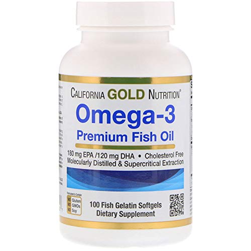 California Gold Nutrition Omega-3 Premium Fish Oil by California Gold Nutrition, Säilyke Formula EPA & DHA, Tuki Optimal Lipid Profile, Gluteeniton, 100 Kala Liivate Softgels - 2 Pack