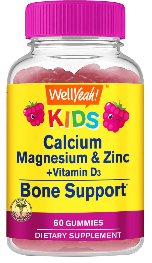Lapsen kalsium, magnesium, sinkki + D3-vitamiini Gummies by WellYeah 