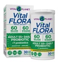 Elinvoima planeetta - Vital Flora Aikuiset Yli 55 päivää Probiootti 60 miljardia PMY, Diverse kanta, Organic Prebiootit, Immuuni- ja digestiivinen terveys Hylly Stable Probiootit naisille ja miehille, 30 kapselia