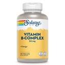 SOLARAY Vitamin B Complex 50 mg - Cellular Energy Vitamins - Metabolism och Nerve Health Support med vitamin B12, vitamin B1, B6, Niacin, Folic Acid, Biotin och andra B-vitaminer - Vegan, 250 VegCaps