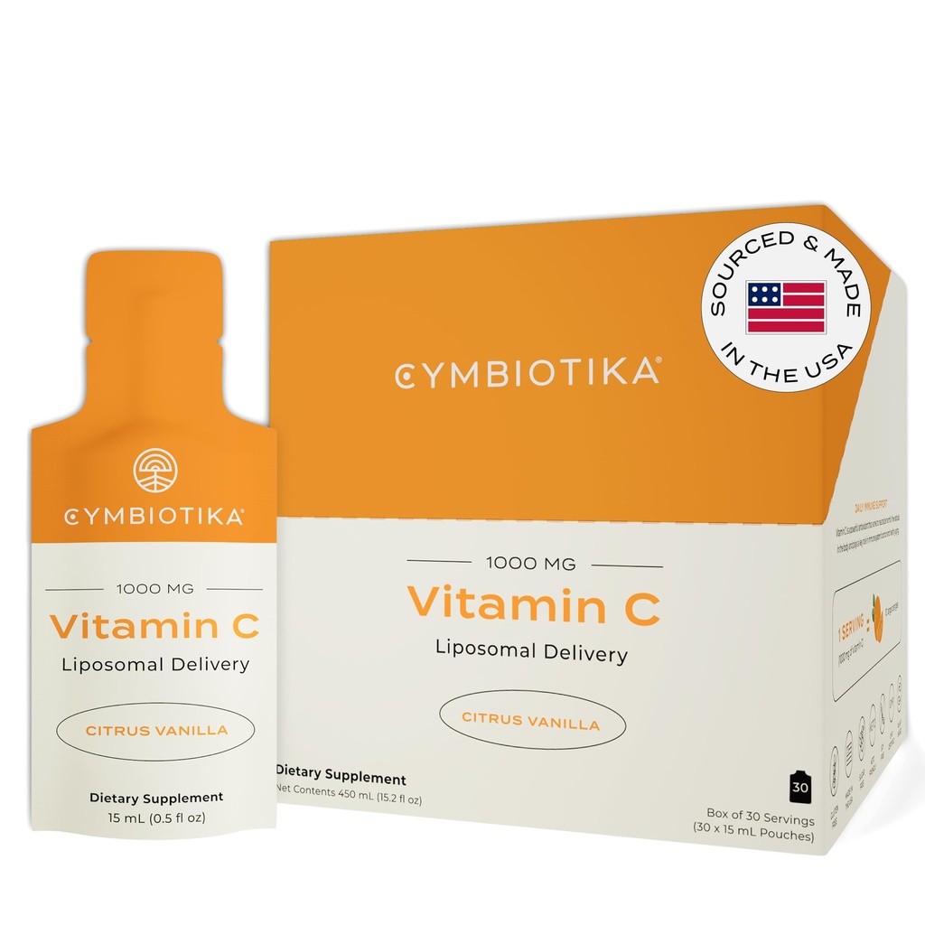 CYMBIOTIKA-C-vitamiinin yksittäiset pakkaukset, liposomaalinen toimitus, immunosupportin lisä, kollageenin kasvu, & terve ikääntyminen, ihon nesteytyspakkaukset, Citrus Vanilla Flavor, 30