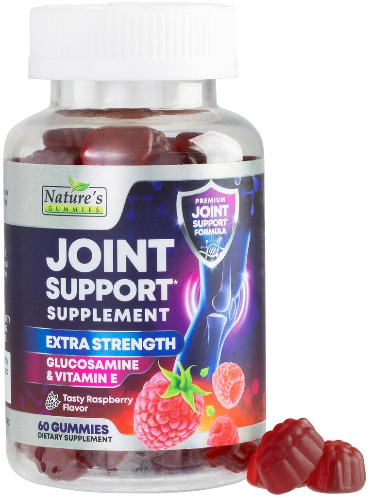 Joint Support Supplement - Extra Strength Glukosamiini Gummy tukee nivelet Terveys & Joustavuus takaisin, Polvet, kädet - Natural Vitamiini E Immuuni tuki - Paras Gummies naisille ja miehille - 60 Gummies