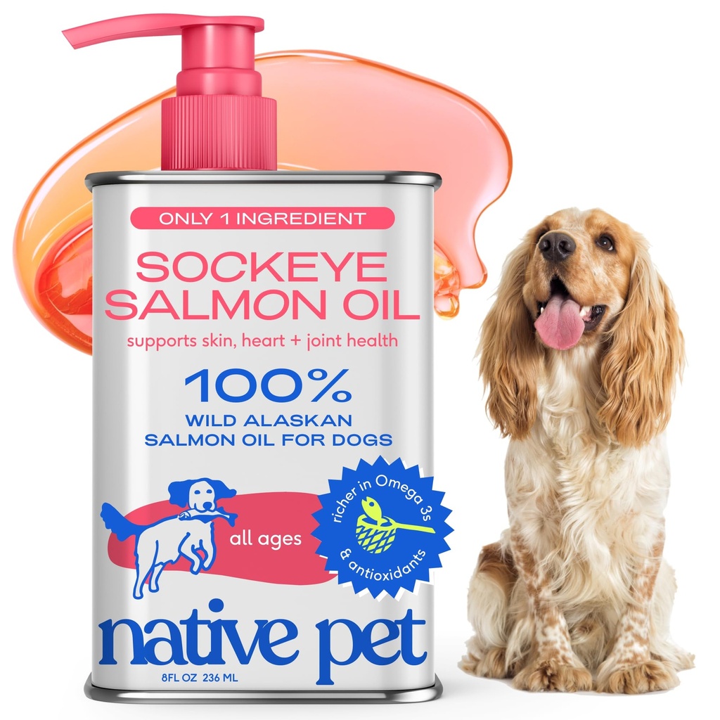 Native Pet Salmon Oil for Dogs & Cats ... Pure Omega-3 Fish Oil for Dogs Supplement for Skin & Coat, Joint & Heart Health - Dog Anti-inflammatory ... 100% Wild-Caught Alaskan Sockeye Salmon ...