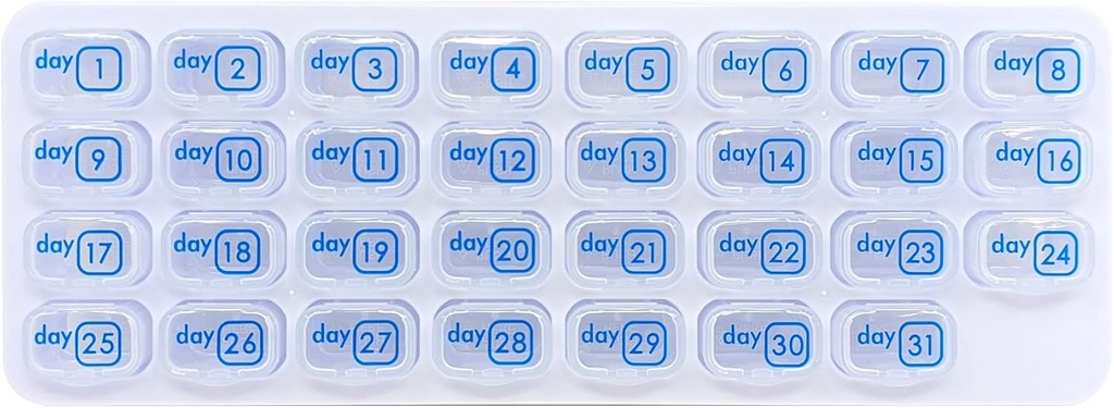 31 Dag Månatliga Pill Box Organizer Planner med Dagliga Avtagbara Läkemedel Pods, Stor Resa Med Dispenser