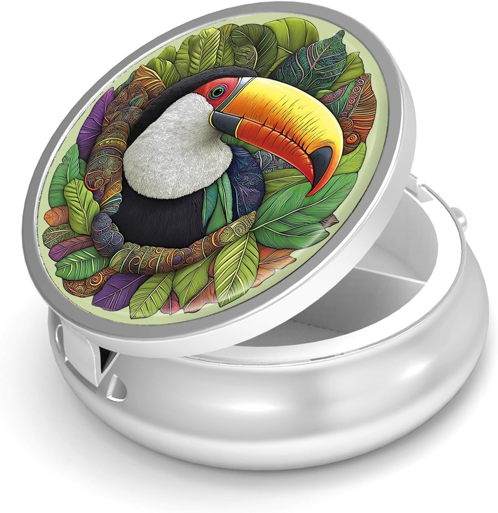 Pillerilaatikko 3 Osasto Pieni pilleri tapauksessa laukku ja tasku Mini metalli pilleri haltija Matka pilleri säiliö Hold Lisäravinteet Vitamiinit BPA-free (Toucan)